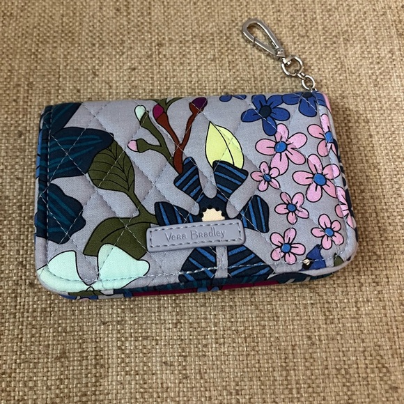 Vera Bradley purple wallet with key ring - Picture 2 of 4